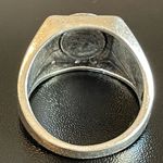 Cute black obsidian S925 silver ring size 8 Photo 3