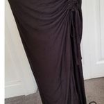 Good American  Women's SLINKY JERSEY MIDI DRESS  Black Ruched Bodycon Size 3/L Photo 6