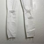 Paige Crisp White Distressed Skinny Jeans Photo 4