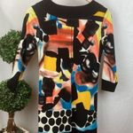 Eva Varro Black Abstract Art Print Half Sleeve Dress Tunic Top S Photo 1