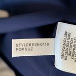 Eliza J NWT  Ruffle Front Sleeveless Floor Length Gown in Navy Blue Photo 9