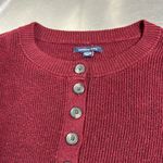 American Eagle  Long Sleeve Maroon and White Sweater - Size XS - GUC Photo 2