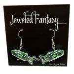 3D Fish Drop Earrings Green Photo 1
