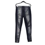 Elie Tahari Black Skinny Jeans with Silver Snakeskin Print Size 10 Photo 1