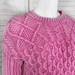 Aeropostale Cropped Cable Knit Sweater Distressed Pink XS Photo 4