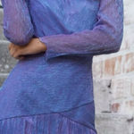 Saylor  Saydee Mini Dress Purple Shimmer Metallic‎ Iridescent Long Sleeve Sz XS Photo 0