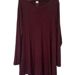 iGENJUN Maroon Button Detail Long Sleeve Shirt Dress Women Sz 2XL Photo 2