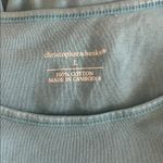 Christopher & Banks Satin Trim Crewneck 3/4 Sleeve TShirt Blue Size Large Photo 5