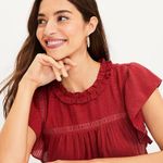 Loft Lacy Flutter Sleeve Top Photo 2