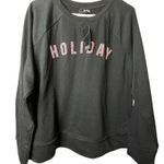 a.n.a  Womens Crewneck Black Graphic Long Sleeve Sweatshirt Photo 8