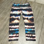 Lucy Hatha Capri Crop Leggings Multi Fire Dance Size Medium Black Photo 1