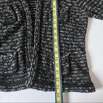 Loft Ann Taylor Cardigan Sweater Black White Stripe Small Photo 9
