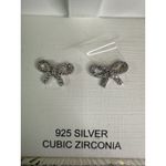 Rachel Zoe NIB  Bow Cubic Zirconia 925 Sterling Silver Earrings Photo 3