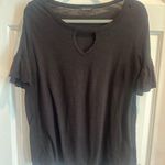 White Birch  Charcoal Ruffle Sleeve Blouse Photo 0