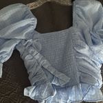 Endless Rose  Top Puff Sleeve Blue Photo 3