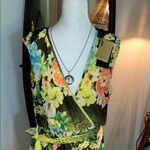 Alberto Makali  Yellow and Black Floral Maxi Dress Photo 1