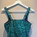 New Lands’ End Women’s Tankini Top Paisley Green Navy Blue Small DDD NWT Photo 6