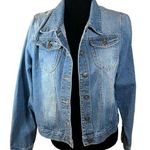 The Style Between Us Cropped Denim Jean Jacket Size Large NEW Photo 0