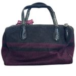 Coach  Signature Wool Stripe Satchel Passion Berry Charcoal F24784 Photo 5