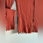Almost Famous  Grunge 90s Y2K Skin Tight Rust Long Sleeve Ribbed Ruffle Top Sz M Photo 1