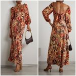πRIXOπ Kamilla Cutout Midi Dress ~ Grace Paisley Canyon Paisley Small S NWOT Orange Photo 5