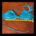 Love & Sports bikini blue velvet bathing suit top- size small 4-6 Photo 4