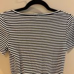 J.Crew  Black and White Striped Crew Neck Short Sleeve 100% Cotton Tee Top Small Photo 1