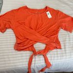 Aerie  Tie Criss-Cross Wrapped Back T-Shirt Top Photo 0
