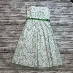 David's Bridal  Women's Strapless Bridesmaid Summer Dress White Green Floral 6 Photo 15