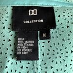 DD Collection Aqua Pierced Leather Jacket sz 10 Blue Photo 5