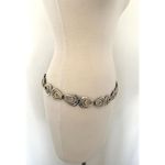 Vintage Gold Silver Stretchy Metal Belt 80's Retro Accessory Photo 2