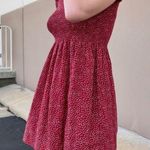 Brandy Melville  Caley smocked off the shoulder red floral dress Photo 4
