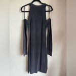 Rag and Bone Charcoal Gray Dana Chunky Knit Cold Shoulder Sweater Dress M Photo 10
