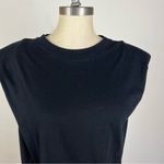 Babaton Aritzia  Black Padded Shoulder Short Sleeve Tee Photo 2