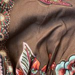 Farm Rio  Anthropologie Valentina Brown Floral V Neck Midi Maxi Dress Small Photo 11