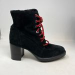 Aquatalia Isotta Black Suede Waterproof Block Heel Lug Ankle Booties Boots 9.5 Photo 2