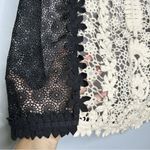 Anthropologie  Leifnotes Patchwork Lace Boho Skirt  Black Cream Crochet Size 4P Photo 2