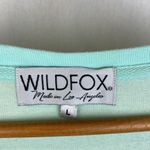 Wildfox  Blue Aqua Beach Bum Long Sleeve Lounge Sweatshirt L Photo 4