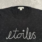 Whistles Sweater Womens 6 Black Etoiles Metallic Shiny Soft Cozy Crewneck Photo 6