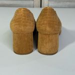 MIISTA LONDON Corduroy Chunky Heel Leather Pumps Tan Photo 4