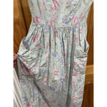 Laura Ashley Vintage  Dainty Feminine Cotton Floral Open Back Midi Dress Size 6 Photo 3