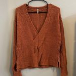 Free People  Burnt Orange Coco V-Neck Sweater Photo 1