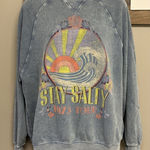 Billabong  X The Salty Blonde Faded Blue Long Sleeve Relaxed Sweatshirt-  Small Photo 0