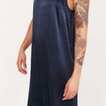 Obey  Navy Embroidered Plunge Slip Dress S Photo 1