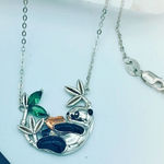 Panda Bear Sterling Silver CZ Necklace Photo 0