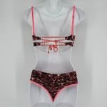Maaji ‎ Bikini Set Size Small Pink Orange Geometric Print Swimsuit Tropical Beach Photo 5
