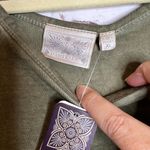 Dantelle  Women Blouse Green XL Oil Dye Ruffle Hem Stretch Top Short Sleeve Photo 2