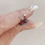 Tiny Rainbow CZ Flat Back Earrings Green Photo 2