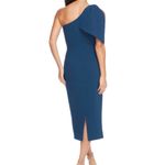 Dress the Population NWT  Tiffany Peacock Blue One Shoulder Midi Dress MEDIUM Photo 1