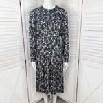 Coach Yoke StaticāPattern Jacquard Long Sleeve Midi Dress Back White 0 Photo 1